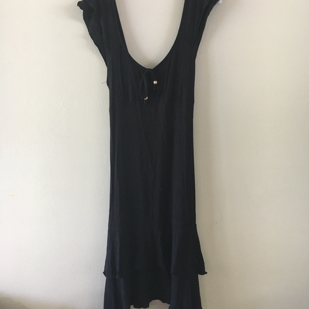 Black boho sun dress m